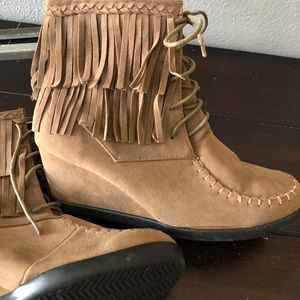 New women’s fringe suede booties.  Size 10